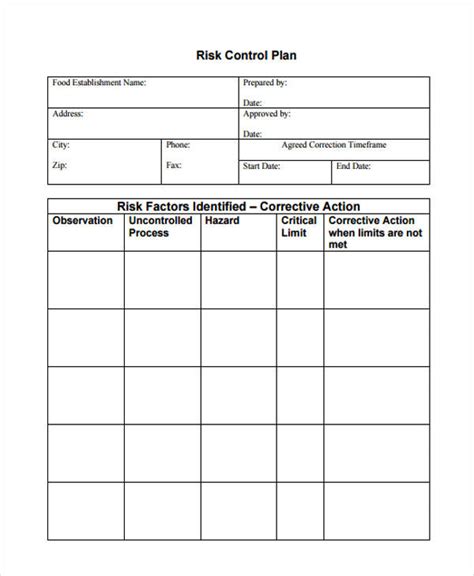 Infection Control Plan Template