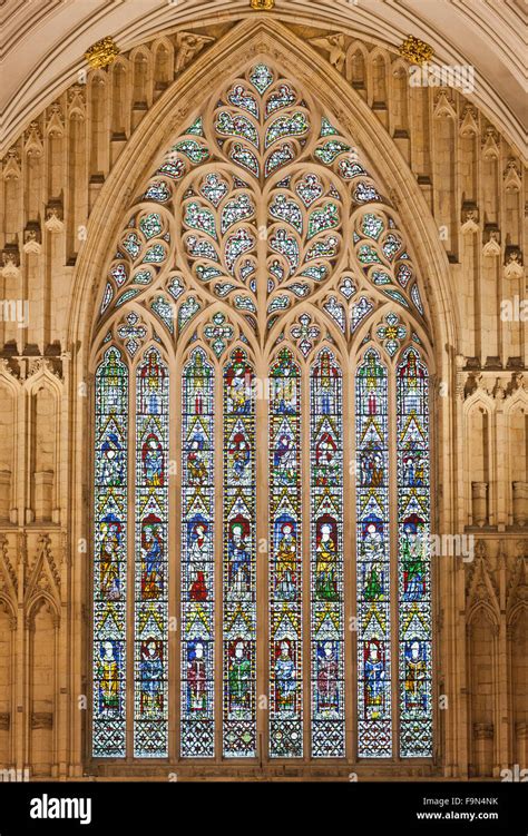 York MInster stained glass window Stock Photo - Alamy