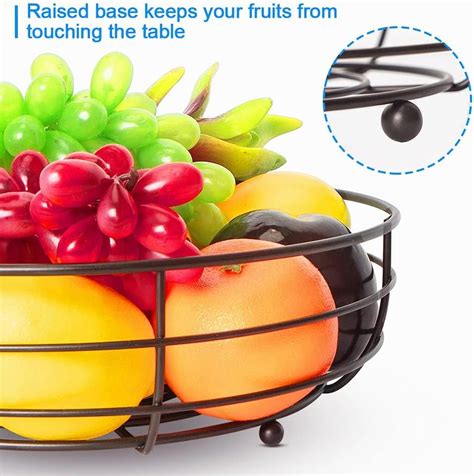 Bextsrack Tier Countertop Fruit Basket Bowl With Banana Hanger Metal