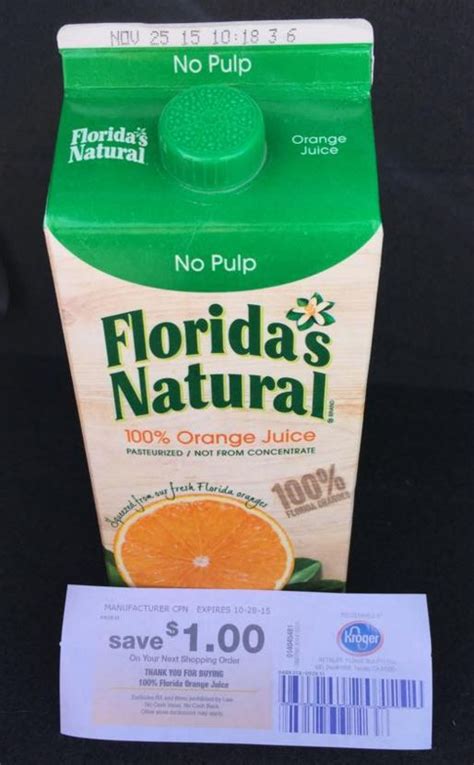 Floridas Natural Orange Juice As Low As 005 At Kroger With Coupon