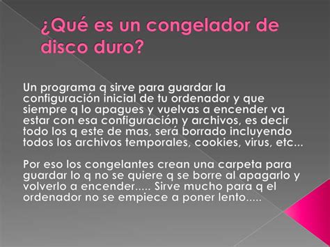 Qu Es Un Congelador De Disco Duro Ppt