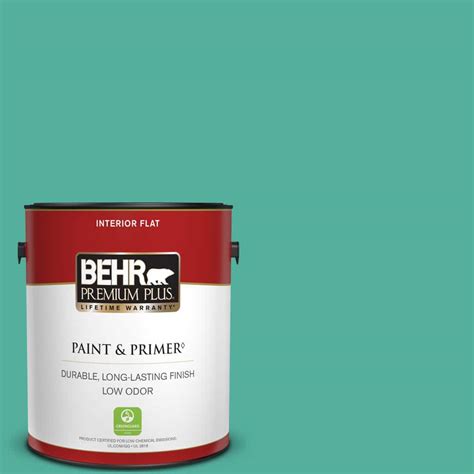 BEHR PREMIUM PLUS 1 Gal P440 5 Water Park Flat Low Odor Interior