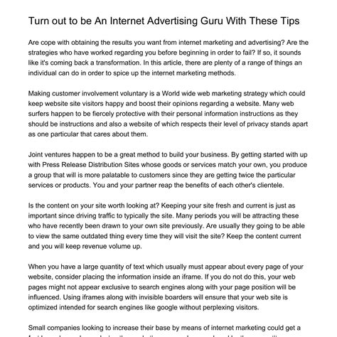Turn into An Internet Advertising and marketing Guru With These