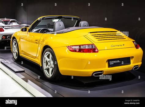 Stuttgart Germany Sep 2019 Yellow Porsche 911 Carrera 4 Cabriolet