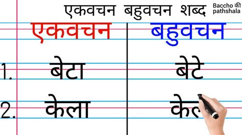 Singular And Plural Words In Hindi Youtube