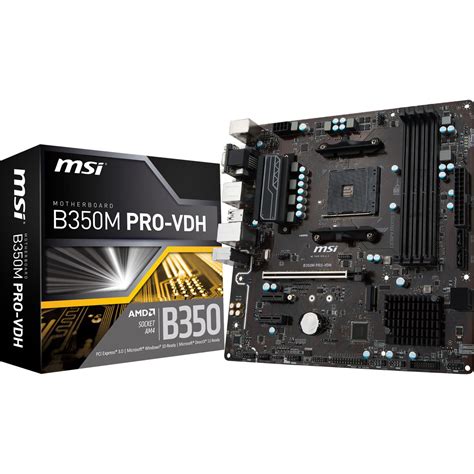 MSI B350M PRO VDH AMD B350 So AM4 Dual Channel DDR4 MATX Retail AMD