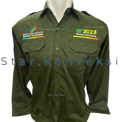 Jual Baju Seragam Kemeja BPS SENSUS PERTANIAN 2023 Full Bordir Harga