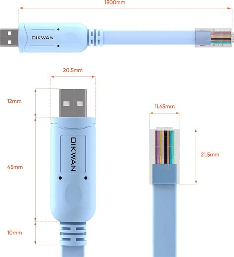 OIKWAN USB Console Cable USB To RJ45 Cable For Cisco Routers AP