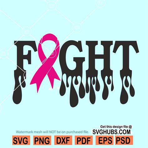 Fight Cancer Svg Breast Cancer Awareness Svg Cancer Ribbon Svg