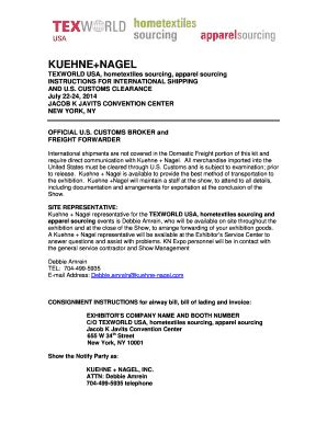 Fillable Online KUEHNE NAGEL Messe Frankfurt Fax Email Print PdfFiller