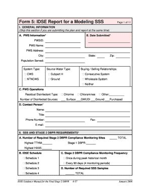 Fillable Online Yosemite Epa Form Idse Report For A Modeling Sss