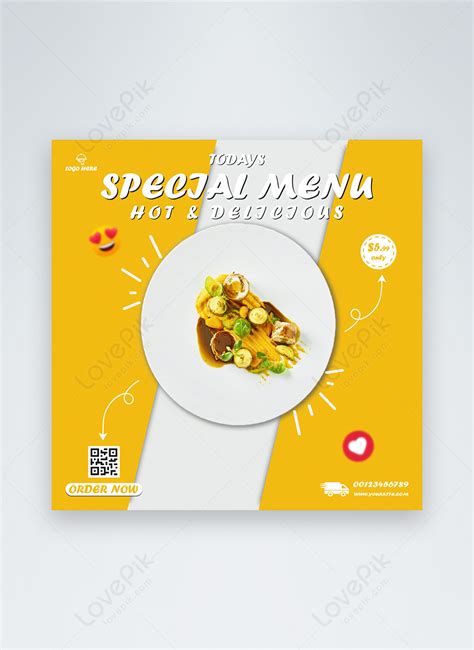 Template Poster Menu Makanan Cepat Saji Khusus Atau Desain Selebaran