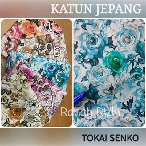 Jual Kain Katun Jepang Motif Bunga Mawar Lukisan Cat Air Km Rose