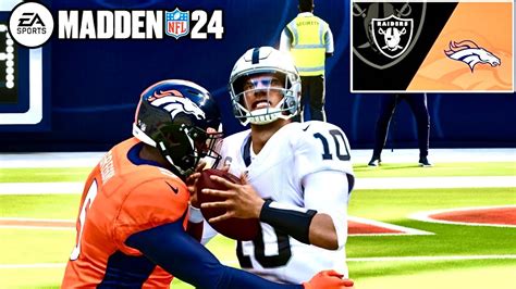 Denver Broncos Vs Las Vegas Raiders Madden 24 Week 1 Simulation Youtube