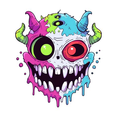 AI generated cool monster character for your t-shirt design 36628032 PNG