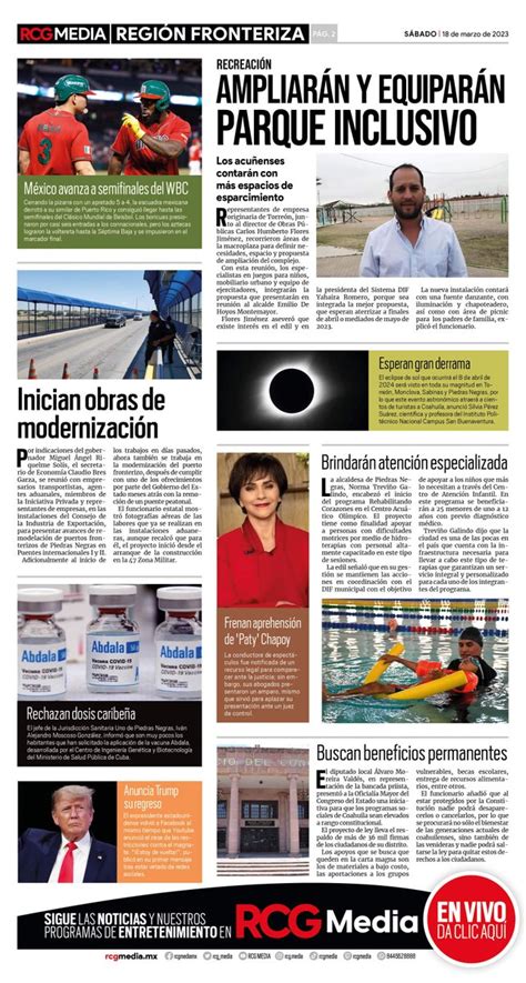 Rcg Media On Twitter Buenosd As Hoy En Portada De Rcg Fronteriza