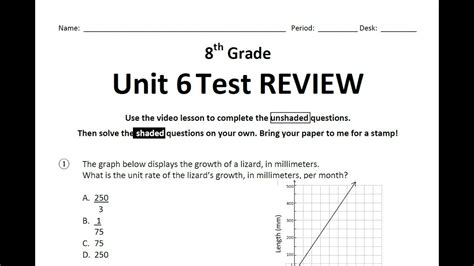 Unit 6 Test Review Youtube