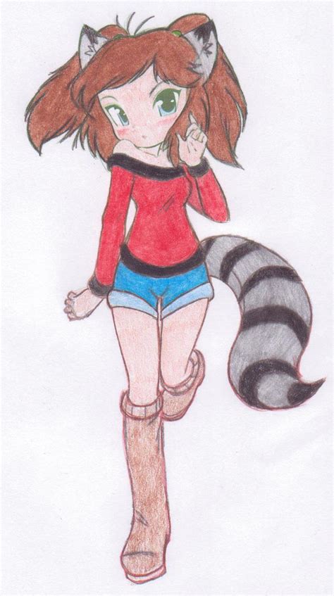 Raccoon Girl By Skyblue2013 On Deviantart