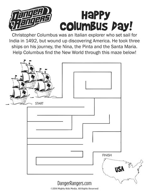 Columbus Day Worksheets For Kindergarten