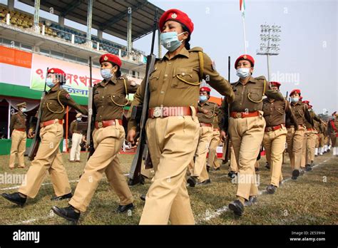 Nagaon, Assam, India - 26 Jan 2021: Assam Police , NCC and Students of ...