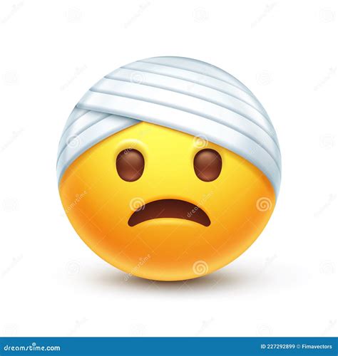 Bandaged head emoji stock vector. Illustration of bandaged - 227292899