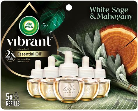 Air Wick Vibrant Plug In Scented Oil Refill 5ct White Sage And Mahogany