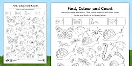 EYFS Minibeasts Colour By Number Worksheets Twinkl