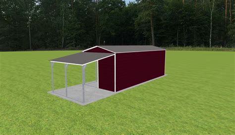 Carport with Storage 12 x 30 x 10 - Ascential Metal Buildings