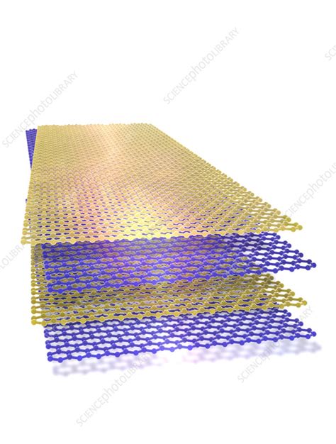 Tetralayer magic-angle twisted graphene, illustration - Stock Image ...