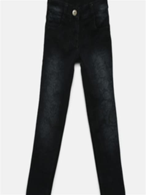 Buy Tiny Girl Black Printed Low Rise Stretchable Clean Look Jeans