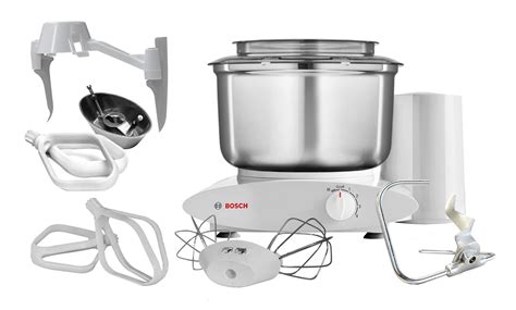 White Bosch Universal Plus Mixer With Stainless Steel Bowl Baker S Pack