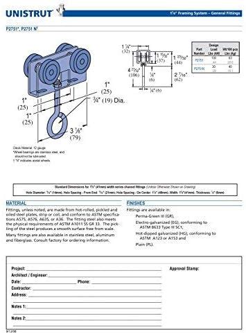 Genuine Unistrut P Eg Wheel Eye Loop Trolley Assembly For Use