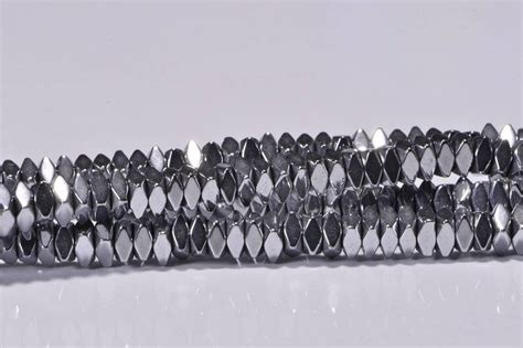 Hematite Faceted Square Beads Hematite Beads Faceted Silver - Etsy