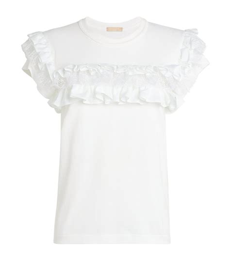 Alaïa white Ruffle Detail Top Harrods UK