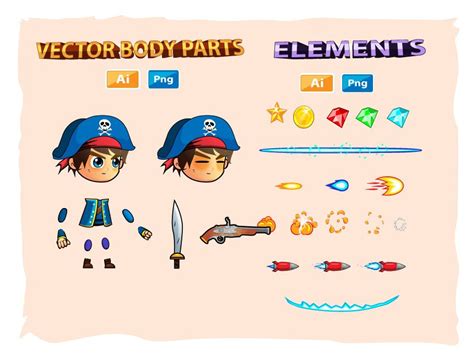 Pirate 2d Game Character Sprites By Dionartworks Codester