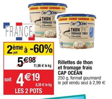 Promo Rillettes De Thon Et Fromage Frais Cap Oc An Chez Cora