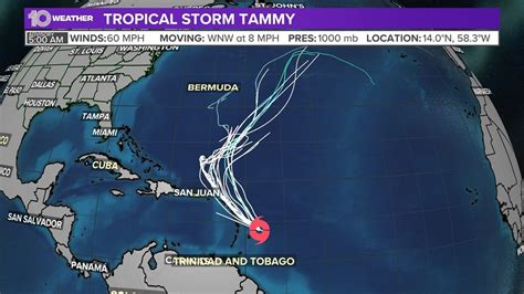 Tropical Storm Tammy Strengthens In The Central Atlantic Wtsp