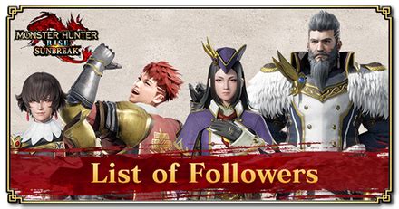 How To Bring Followers In Quests List Of Followers Monster Hunter