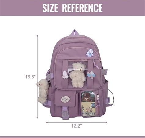 Schattige Kawaii Schooltas Voor Meisjes Esthetische Rugzak Inclusief Accessoires Bol