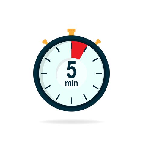 5 Minutes Timer Stopwatch Symbol In Flat Style Editable Isolated