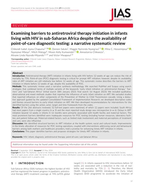 Pdf Examining Barriers To Antiretroviral Therapy Initiation In