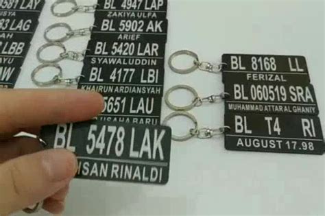 Gantungan Kunci Custom Plat Nomor Tulis Nama Ganci Keychain Pnc