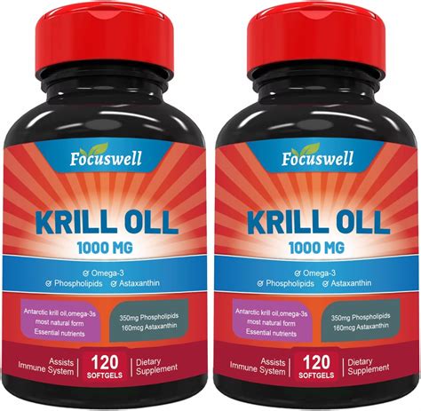 Antarctic Krill Oil 1000mg Omega 3 Supplement With EPA DHA