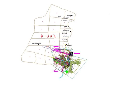 Plano De La Ciudad De Piura En AutoCAD CAD 19 09 MB Bibliocad