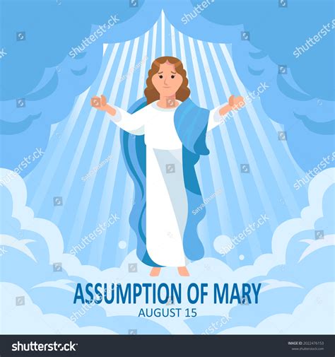 Vector Illustration Mary Assumption Mary Day Stock Vector Royalty Free 2022476153 Shutterstock