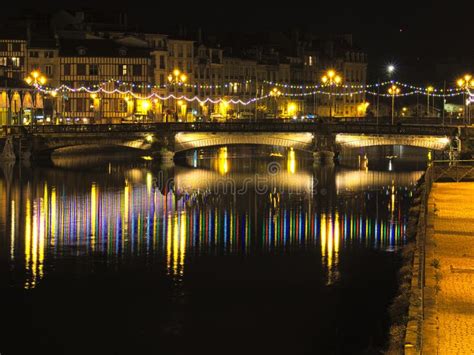 Bayonne by night stock image. Image of night, bridge - 99322941