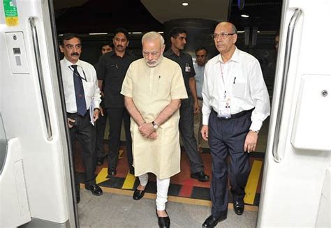 Narendra Modi Takes Selfies With Passengers Of Badarpur Faridabad Metro Extension