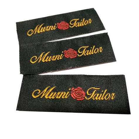 Custom Private Brand Name Logo Damask Woven Tag Label For Clothing