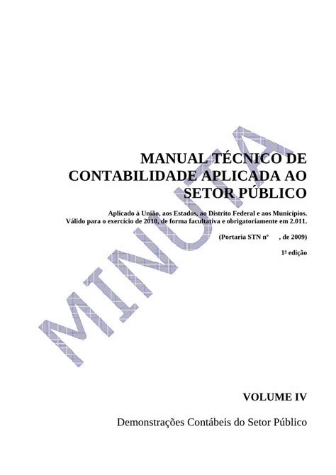 Pdf Manual T Cnico De Contabilidade Aplicada Ao Setor