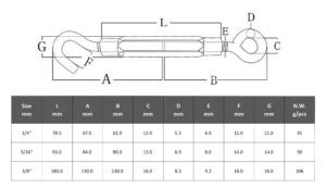 Supply High Quality Aluminum Body Turnbuckle Hook/Eye Type